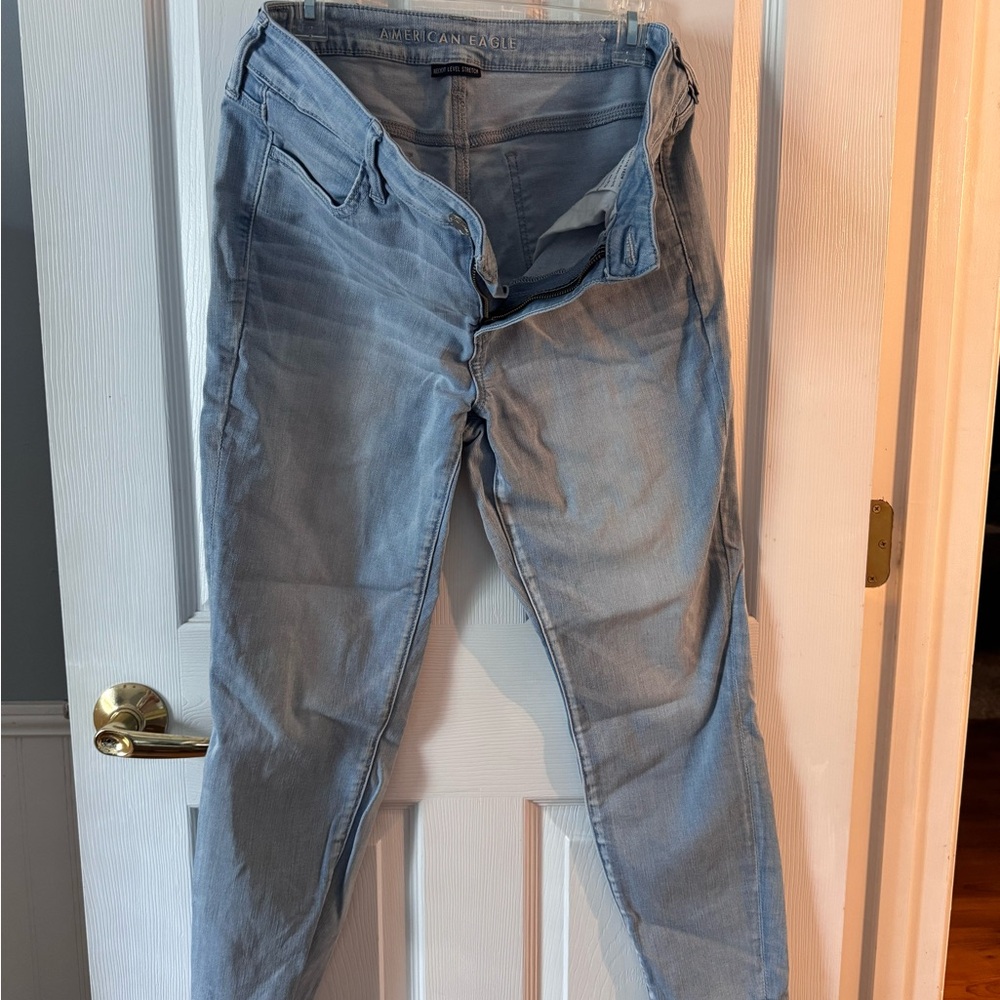 American Eagle Light Blue Hi-Rise Jegging - 14 Short